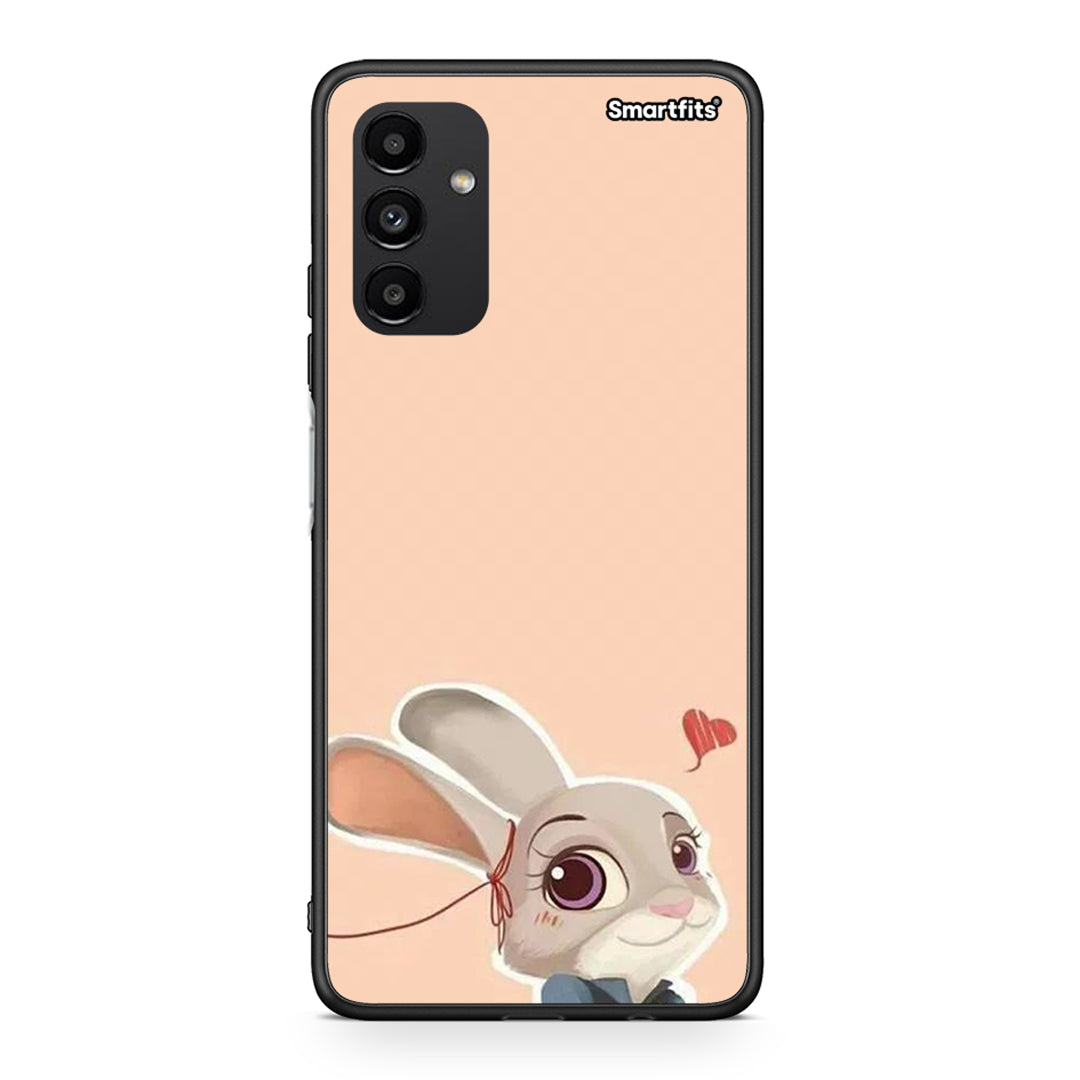 Samsung A13 5G Nick Wilde And Judy Hopps Love 2 θήκη από τη Smartfits με σχέδιο στο πίσω μέρος και μαύρο περίβλημα | Smartphone case with colorful back and black bezels by Smartfits