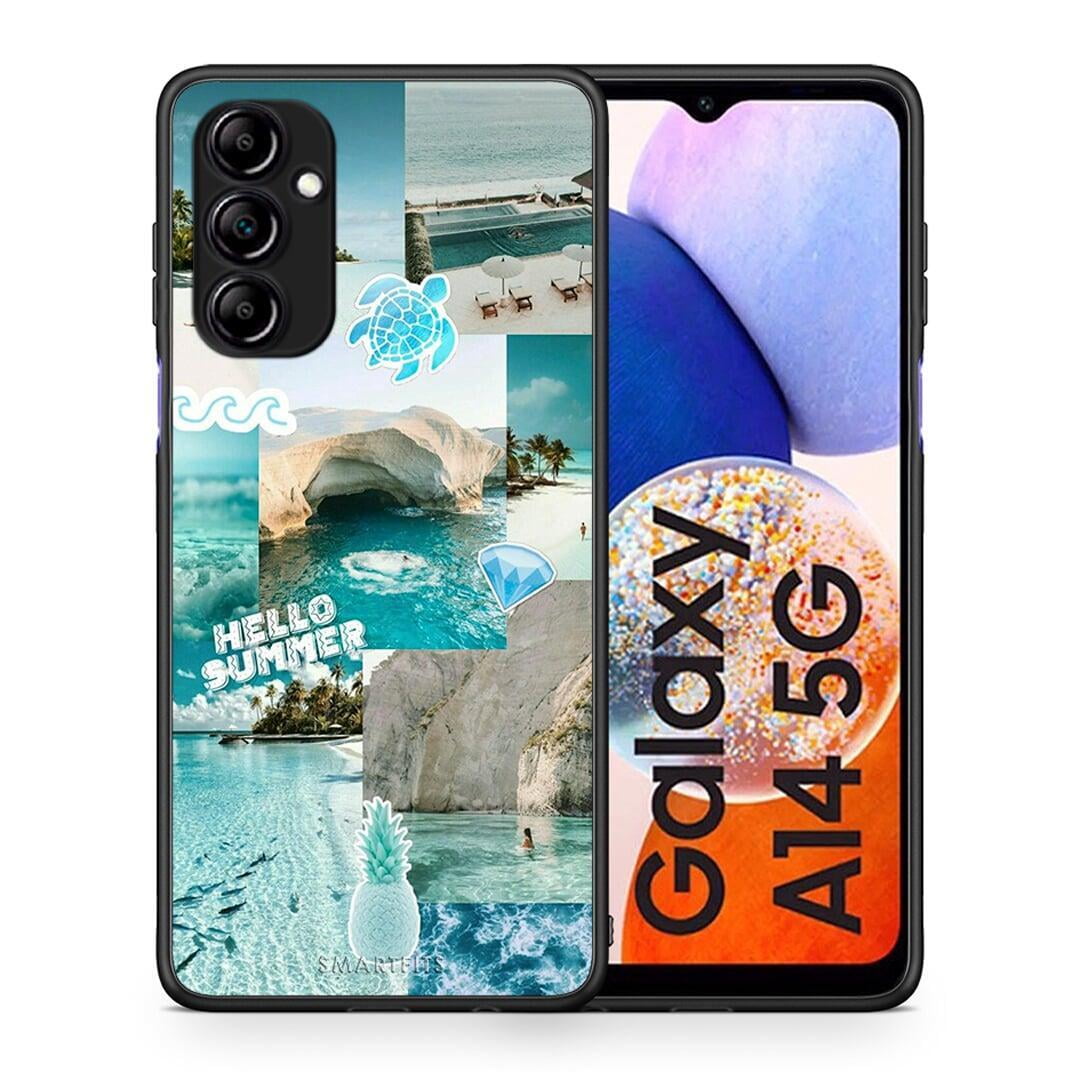 Θήκη Samsung Galaxy A14 / A14 5G Aesthetic Summer από τη Smartfits με σχέδιο στο πίσω μέρος και μαύρο περίβλημα | Samsung Galaxy A14 / A14 5G Aesthetic Summer Case with Colorful Back and Black Bezels