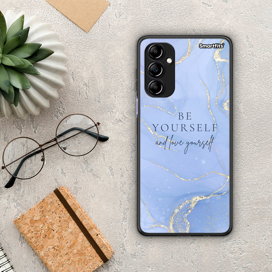 Θήκη Samsung Galaxy A14 / A14 5G Be Yourself από τη Smartfits με σχέδιο στο πίσω μέρος και μαύρο περίβλημα | Samsung Galaxy A14 / A14 5G Be Yourself Case with Colorful Back and Black Bezels