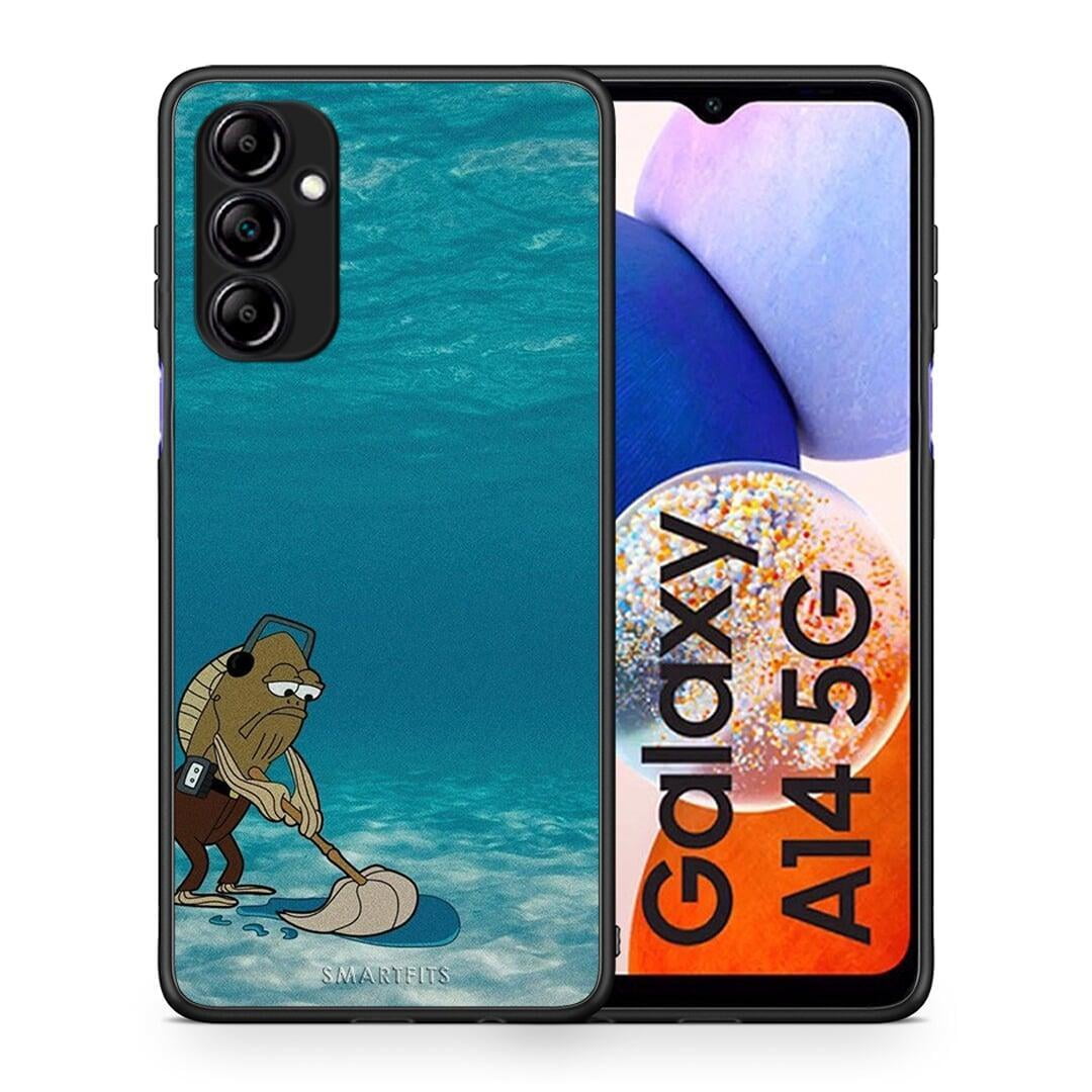 Θήκη Samsung Galaxy A14 / A14 5G Clean The Ocean από τη Smartfits με σχέδιο στο πίσω μέρος και μαύρο περίβλημα | Samsung Galaxy A14 / A14 5G Clean The Ocean Case with Colorful Back and Black Bezels