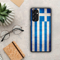 Thumbnail for Θήκη Samsung Galaxy A14 / A14 5G Flag Greek από τη Smartfits με σχέδιο στο πίσω μέρος και μαύρο περίβλημα | Samsung Galaxy A14 / A14 5G Flag Greek Case with Colorful Back and Black Bezels