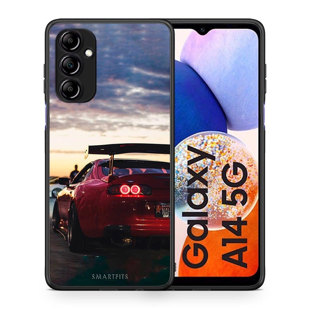 Θήκη Samsung Galaxy A14 / A14 5G Racing Supra από τη Smartfits με σχέδιο στο πίσω μέρος και μαύρο περίβλημα | Samsung Galaxy A14 / A14 5G Racing Supra Case with Colorful Back and Black Bezels