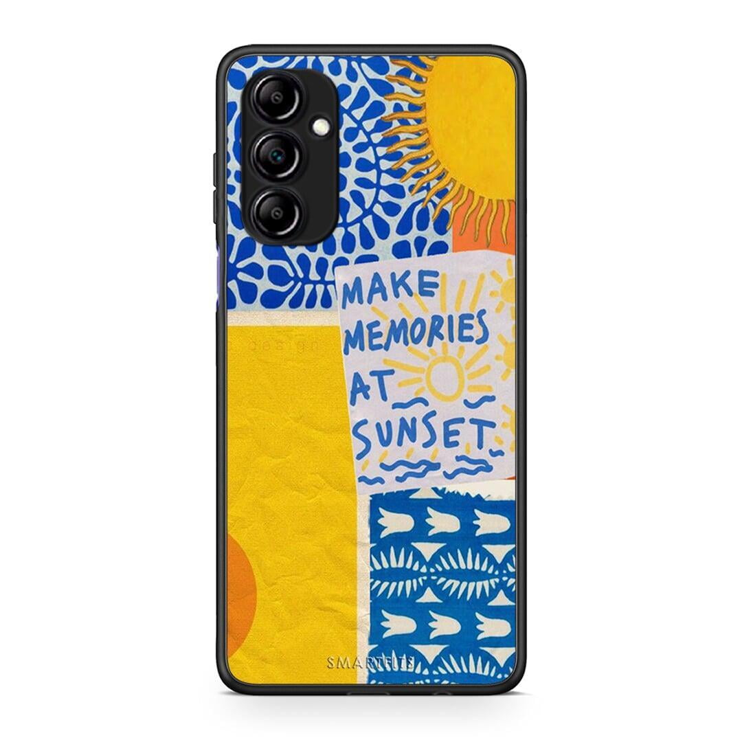 Θήκη Samsung Galaxy A14 / A14 5G Sunset Memories από τη Smartfits με σχέδιο στο πίσω μέρος και μαύρο περίβλημα | Samsung Galaxy A14 / A14 5G Sunset Memories Case with Colorful Back and Black Bezels