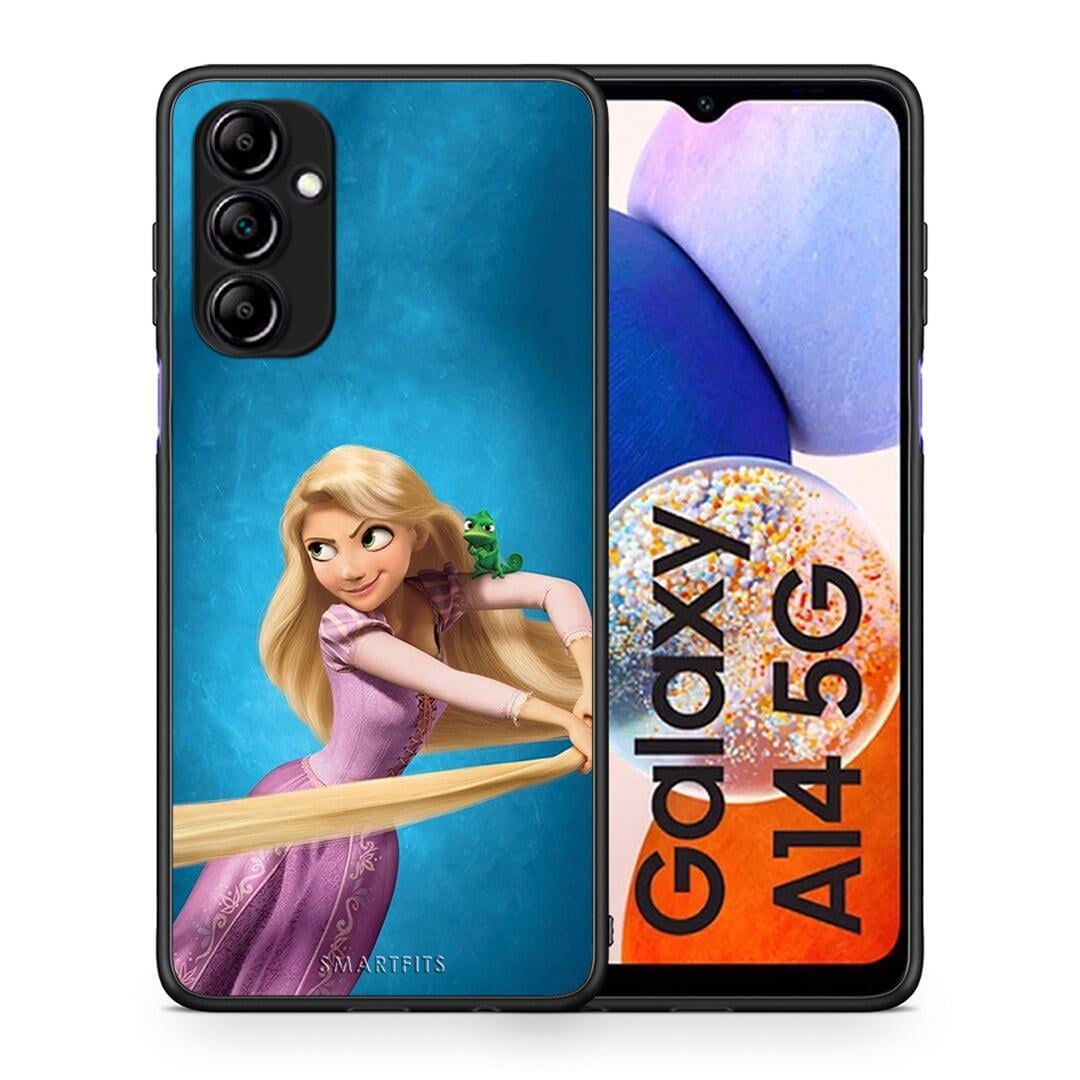 Θήκη Samsung Galaxy A14 / A14 5G Tangled 2 από τη Smartfits με σχέδιο στο πίσω μέρος και μαύρο περίβλημα | Samsung Galaxy A14 / A14 5G Tangled 2 Case with Colorful Back and Black Bezels