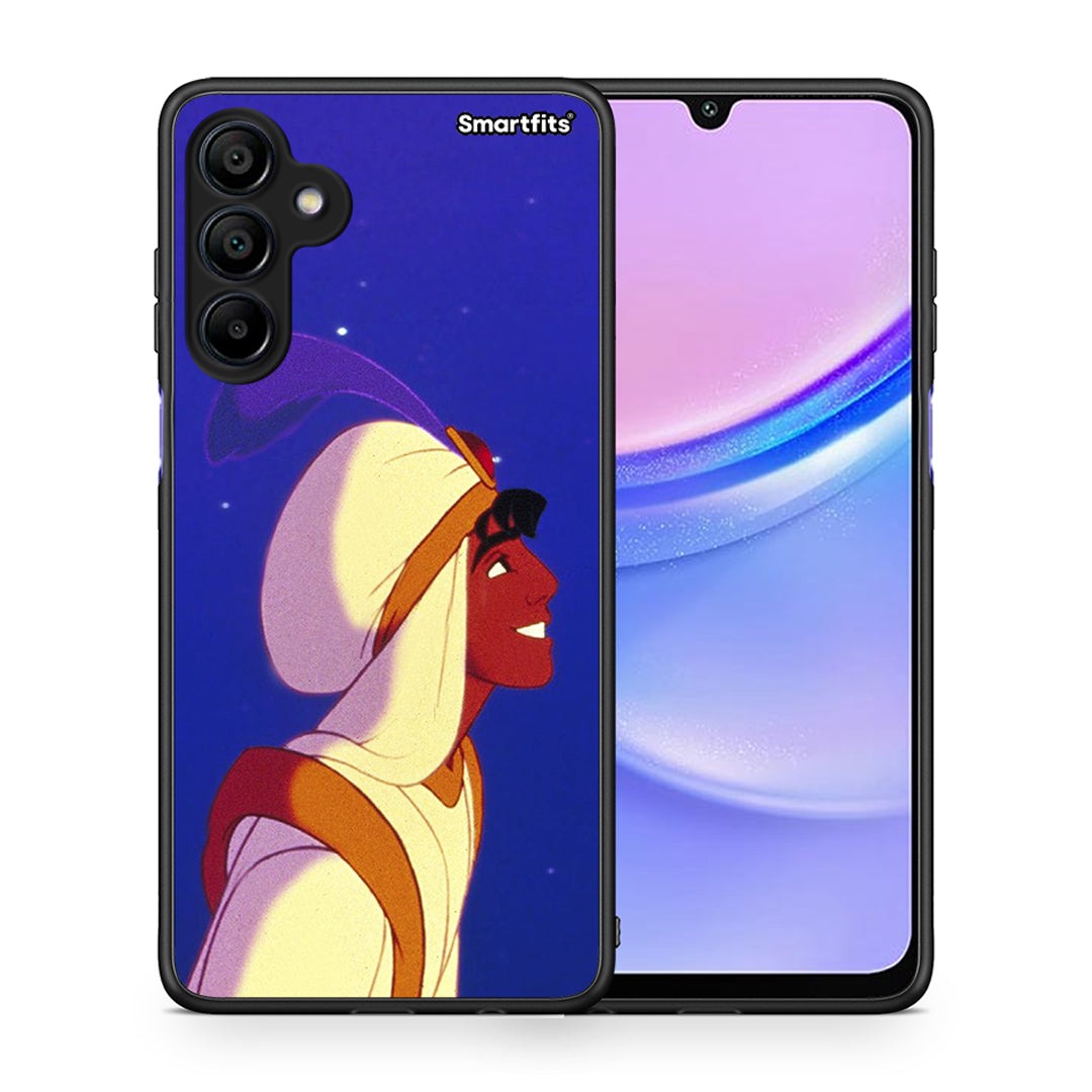 Θήκη Samsung Galaxy A15 4G Alladin And Jasmine Love 1 από τη Smartfits με σχέδιο στο πίσω μέρος και μαύρο περίβλημα | Samsung Galaxy A15 4G Alladin And Jasmine Love 1 case with colorful back and black bezels