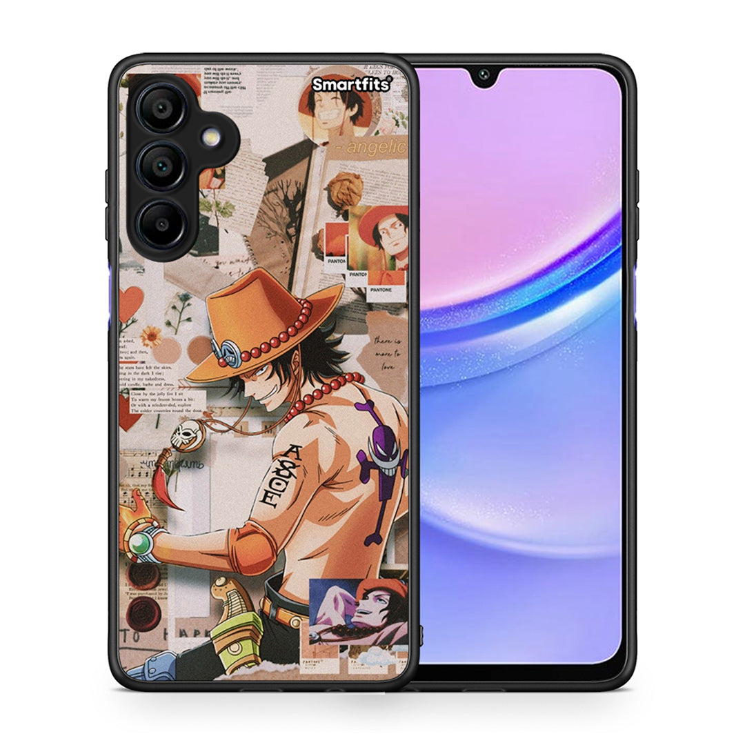 Θήκη Samsung Galaxy A15 4G Anime Collage από τη Smartfits με σχέδιο στο πίσω μέρος και μαύρο περίβλημα | Samsung Galaxy A15 4G Anime Collage case with colorful back and black bezels