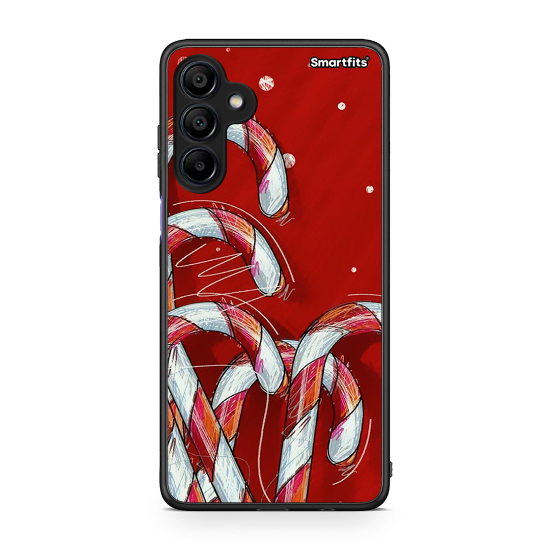 Samsung Galaxy A15 4G Candy Cane θήκη από τη Smartfits με σχέδιο στο πίσω μέρος και μαύρο περίβλημα | Smartphone case with colorful back and black bezels by Smartfits