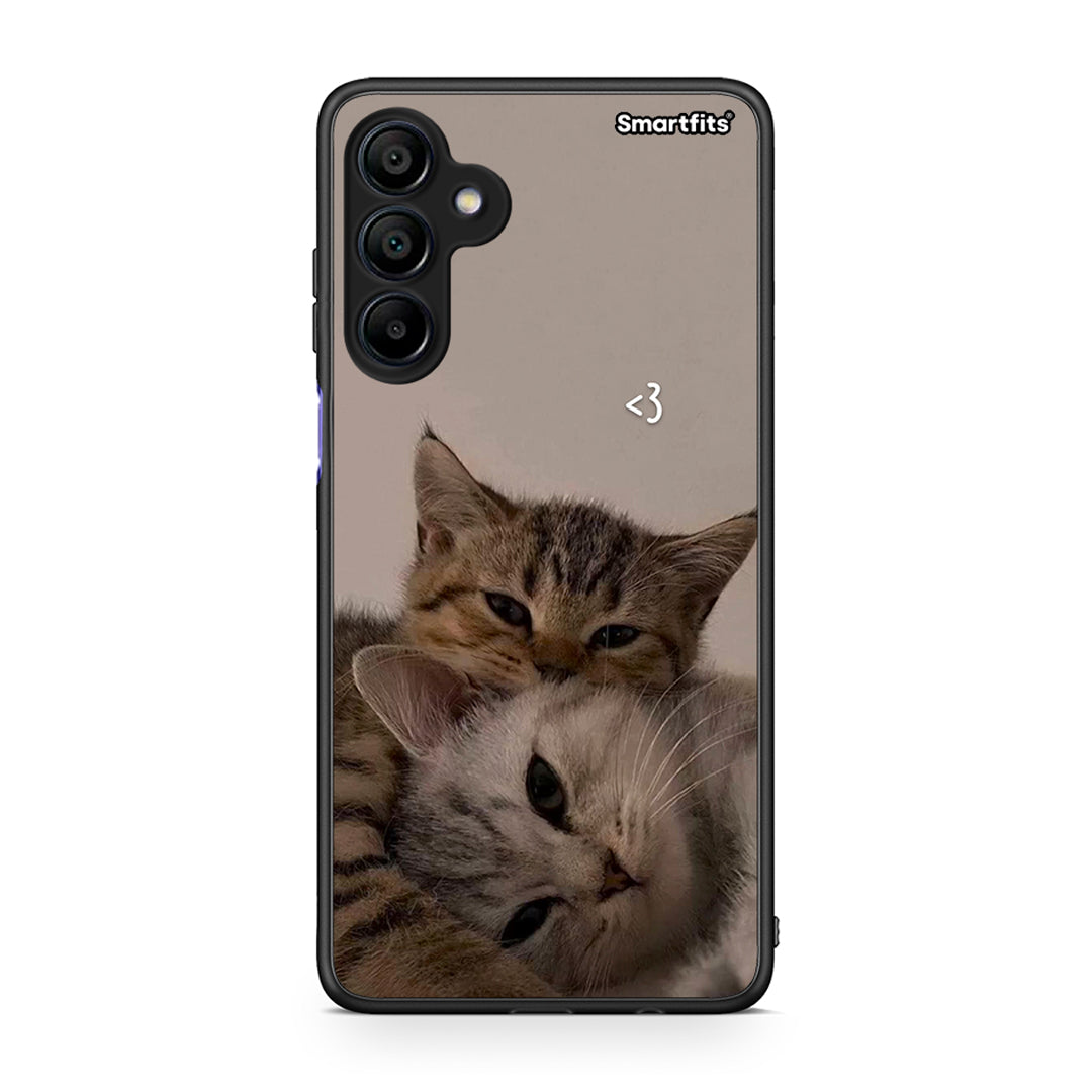 Samsung Galaxy A15 4G Cats In Love Θήκη από τη Smartfits με σχέδιο στο πίσω μέρος και μαύρο περίβλημα | Smartphone case with colorful back and black bezels by Smartfits