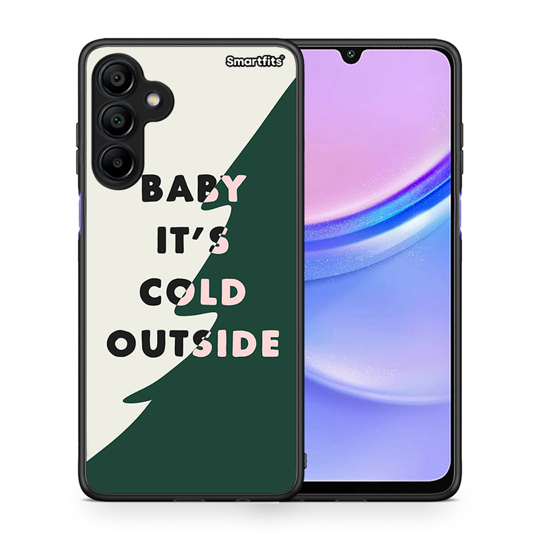 Θήκη Samsung Galaxy A15 4G Cold Outside από τη Smartfits με σχέδιο στο πίσω μέρος και μαύρο περίβλημα | Samsung Galaxy A15 4G Cold Outside case with colorful back and black bezels