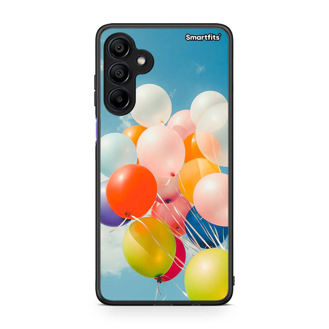 Samsung Galaxy A15 4G Colorful Balloons θήκη από τη Smartfits με σχέδιο στο πίσω μέρος και μαύρο περίβλημα | Smartphone case with colorful back and black bezels by Smartfits