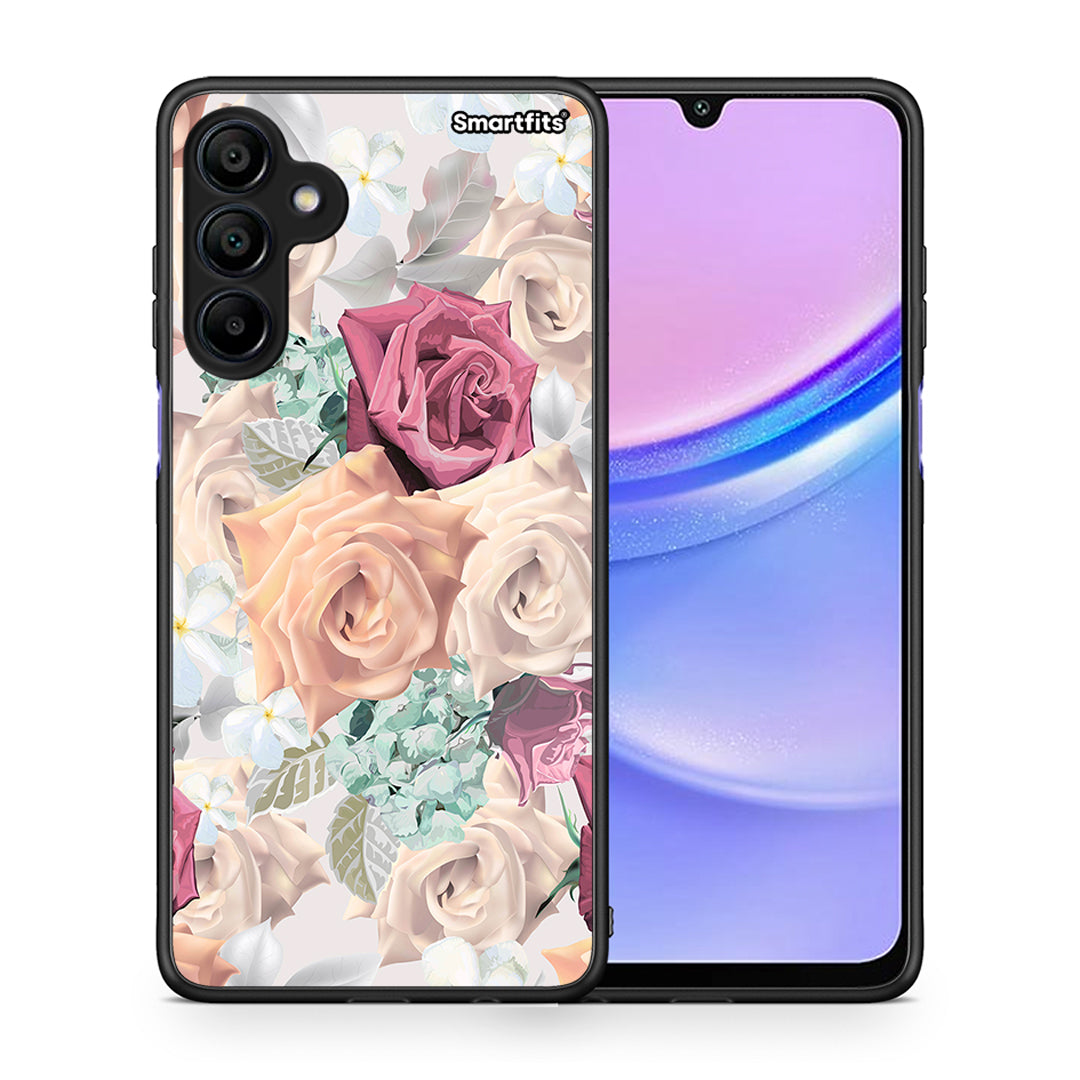 Θήκη Samsung Galaxy A15 4G Bouquet Floral από τη Smartfits με σχέδιο στο πίσω μέρος και μαύρο περίβλημα | Samsung Galaxy A15 4G Bouquet Floral case with colorful back and black bezels