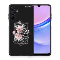 Thumbnail for Θήκη Samsung Galaxy A15 4G Frame Flower από τη Smartfits με σχέδιο στο πίσω μέρος και μαύρο περίβλημα | Samsung Galaxy A15 4G Frame Flower case with colorful back and black bezels