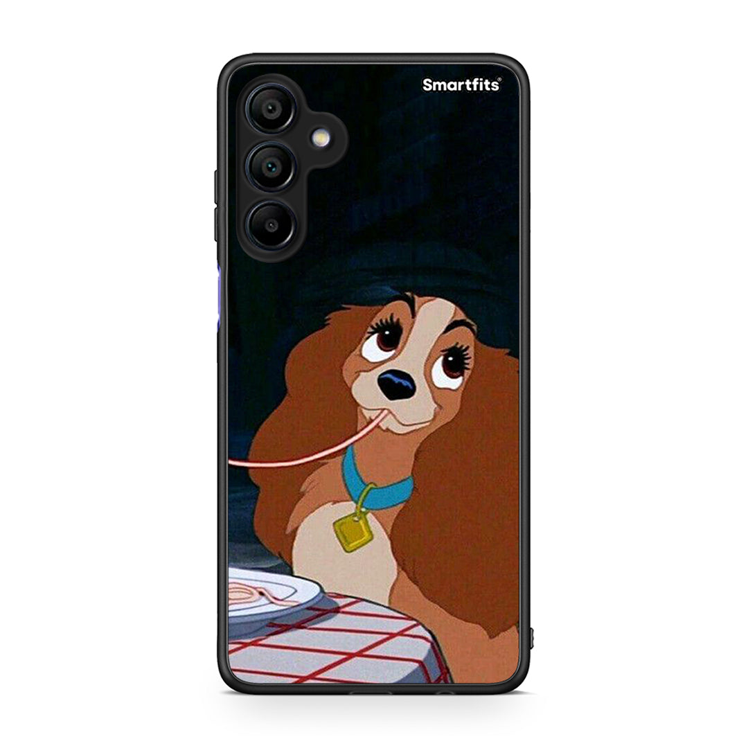 Samsung Galaxy A15 4G Lady And Tramp 2 Θήκη Αγίου Βαλεντίνου από τη Smartfits με σχέδιο στο πίσω μέρος και μαύρο περίβλημα | Smartphone case with colorful back and black bezels by Smartfits