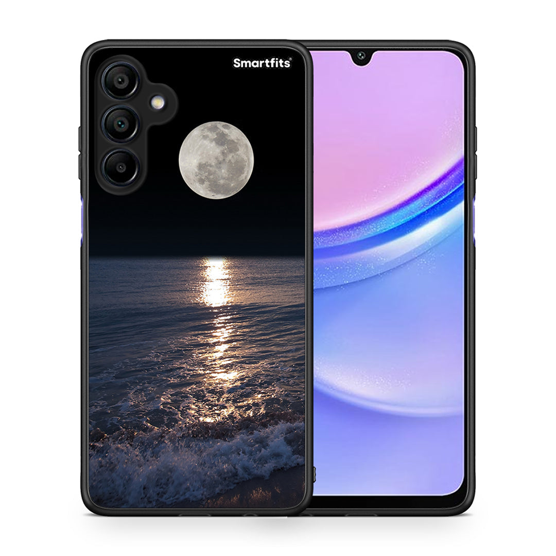 Θήκη Samsung Galaxy A15 4G Moon Landscape από τη Smartfits με σχέδιο στο πίσω μέρος και μαύρο περίβλημα | Samsung Galaxy A15 4G Moon Landscape case with colorful back and black bezels