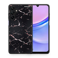 Thumbnail for Θήκη Samsung Galaxy A15 4G Black Rosegold Marble από τη Smartfits με σχέδιο στο πίσω μέρος και μαύρο περίβλημα | Samsung Galaxy A15 4G Black Rosegold Marble case with colorful back and black bezels