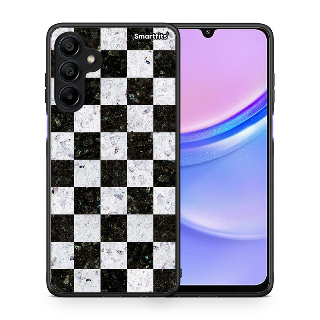 Θήκη Samsung Galaxy A15 4G Square Geometric Marble από τη Smartfits με σχέδιο στο πίσω μέρος και μαύρο περίβλημα | Samsung Galaxy A15 4G Square Geometric Marble case with colorful back and black bezels