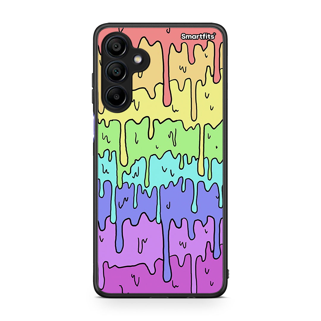 Samsung Galaxy A15 4G Melting Rainbow θήκη από τη Smartfits με σχέδιο στο πίσω μέρος και μαύρο περίβλημα | Smartphone case with colorful back and black bezels by Smartfits