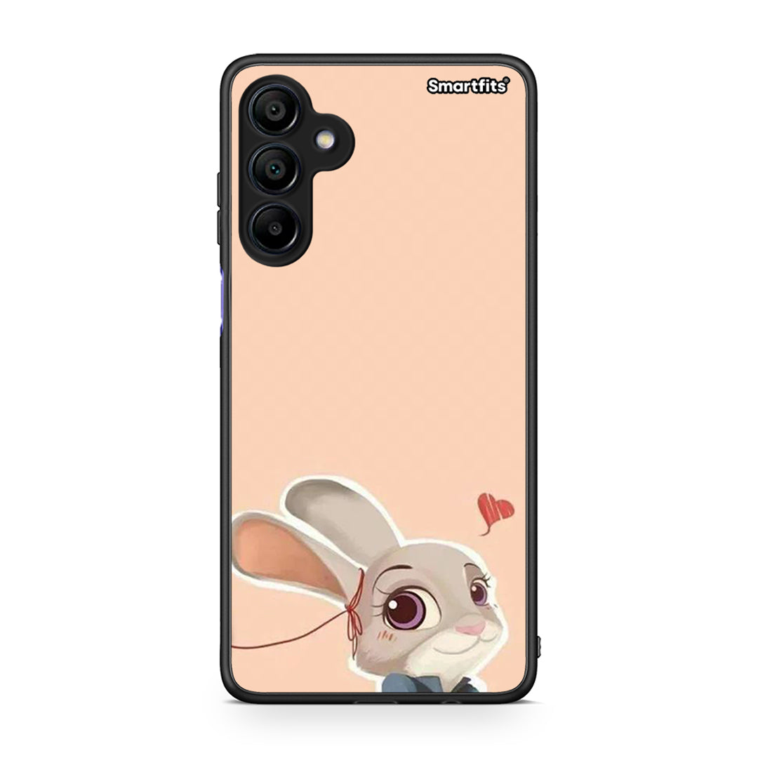 Samsung Galaxy A15 4G Nick Wilde And Judy Hopps Love 2 θήκη από τη Smartfits με σχέδιο στο πίσω μέρος και μαύρο περίβλημα | Smartphone case with colorful back and black bezels by Smartfits