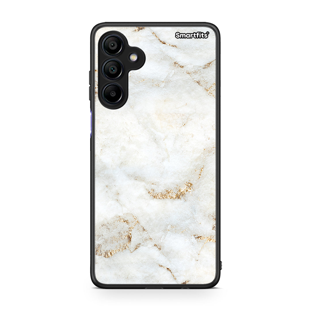 Samsung Galaxy A15 4G White Gold Marble θήκη από τη Smartfits με σχέδιο στο πίσω μέρος και μαύρο περίβλημα | Smartphone case with colorful back and black bezels by Smartfits