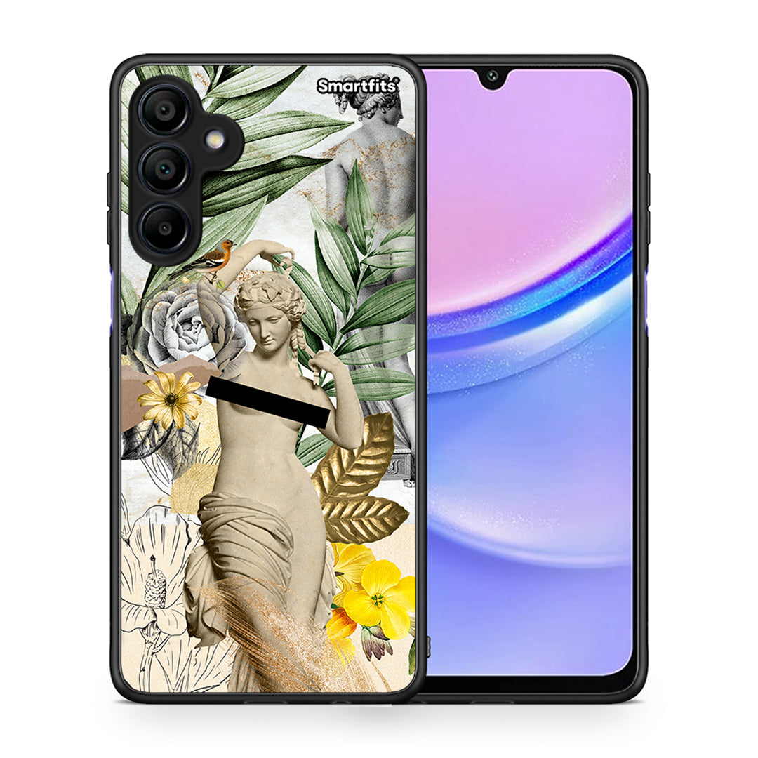 Θήκη Samsung Galaxy A15 4G Woman Statue από τη Smartfits με σχέδιο στο πίσω μέρος και μαύρο περίβλημα | Samsung Galaxy A15 4G Woman Statue case with colorful back and black bezels