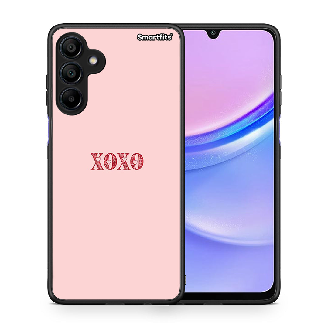 Θήκη Samsung Galaxy A15 4G XOXO Love από τη Smartfits με σχέδιο στο πίσω μέρος και μαύρο περίβλημα | Samsung Galaxy A15 4G XOXO Love case with colorful back and black bezels