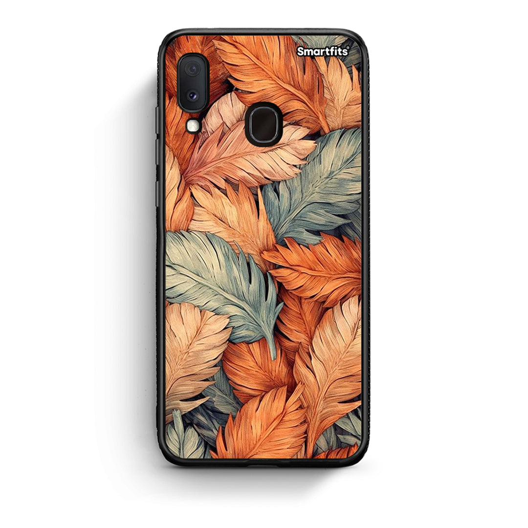 Samsung Galaxy A30 Autumn Leaves Θήκη από τη Smartfits με σχέδιο στο πίσω μέρος και μαύρο περίβλημα | Smartphone case with colorful back and black bezels by Smartfits