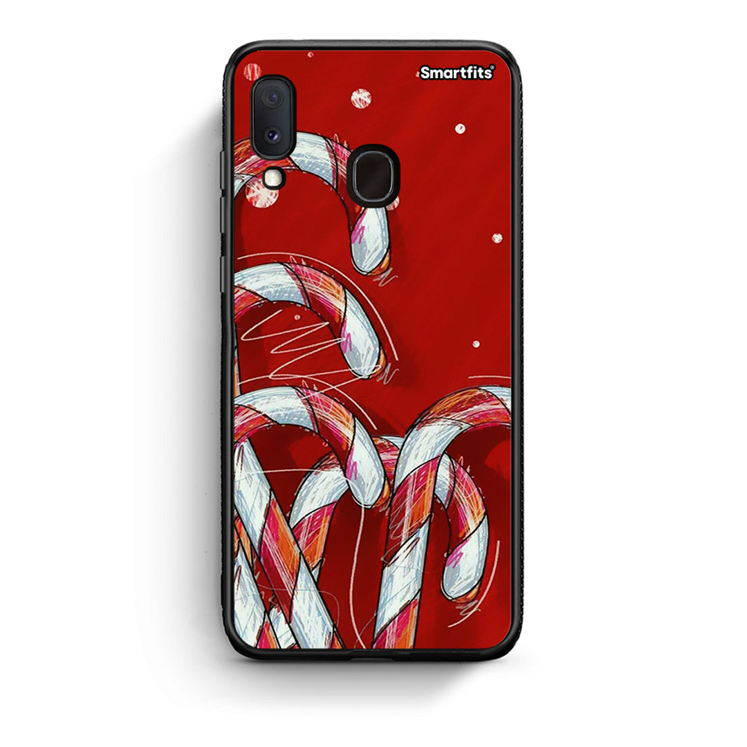 Samsung Galaxy A30 Candy Cane θήκη από τη Smartfits με σχέδιο στο πίσω μέρος και μαύρο περίβλημα | Smartphone case with colorful back and black bezels by Smartfits