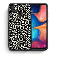 Thumbnail for Θήκη Samsung A20e Doodle Art από τη Smartfits με σχέδιο στο πίσω μέρος και μαύρο περίβλημα | Samsung A20e Doodle Art case with colorful back and black bezels