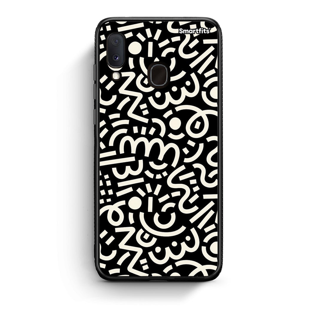 Samsung Galaxy M20 Doodle Art Θήκη από τη Smartfits με σχέδιο στο πίσω μέρος και μαύρο περίβλημα | Smartphone case with colorful back and black bezels by Smartfits