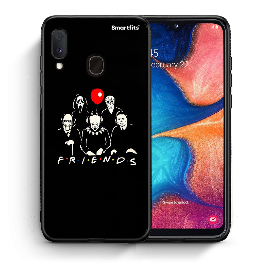 Θήκη Samsung Galaxy M20 Halloween Friends από τη Smartfits με σχέδιο στο πίσω μέρος και μαύρο περίβλημα | Samsung Galaxy M20 Halloween Friends case with colorful back and black bezels