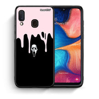 Thumbnail for Θήκη Samsung A20e Melting Halloween Mask από τη Smartfits με σχέδιο στο πίσω μέρος και μαύρο περίβλημα | Samsung A20e Melting Halloween Mask case with colorful back and black bezels