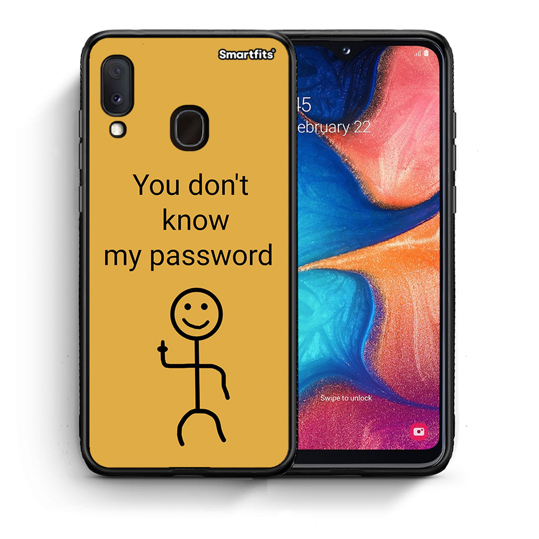 Θήκη Samsung Galaxy A30 My Password από τη Smartfits με σχέδιο στο πίσω μέρος και μαύρο περίβλημα | Samsung Galaxy A30 My Password case with colorful back and black bezels
