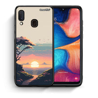 Thumbnail for Θήκη Samsung Galaxy A30 Pixel Sunset από τη Smartfits με σχέδιο στο πίσω μέρος και μαύρο περίβλημα | Samsung Galaxy A30 Pixel Sunset case with colorful back and black bezels