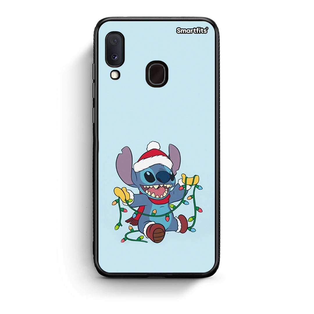 Samsung Galaxy A30 Santa Stich θήκη από τη Smartfits με σχέδιο στο πίσω μέρος και μαύρο περίβλημα | Smartphone case with colorful back and black bezels by Smartfits