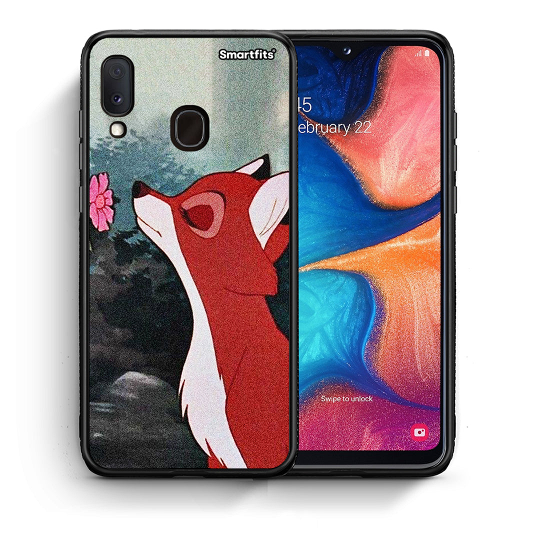 Θήκη Samsung A20e Tod And Vixey Love 2 από τη Smartfits με σχέδιο στο πίσω μέρος και μαύρο περίβλημα | Samsung A20e Tod And Vixey Love 2 case with colorful back and black bezels