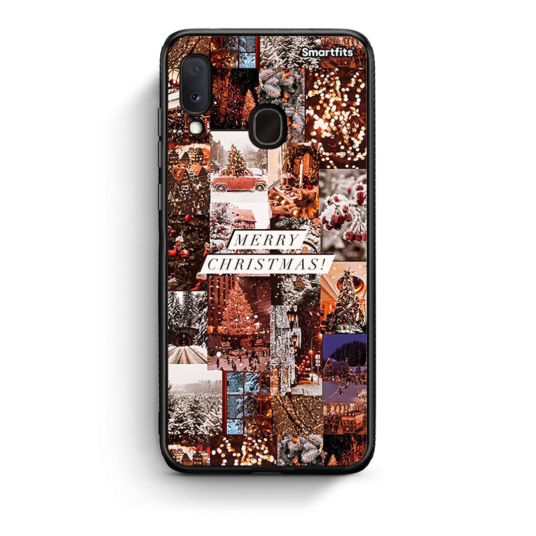 Samsung Galaxy A30 Xmas Collage θήκη από τη Smartfits με σχέδιο στο πίσω μέρος και μαύρο περίβλημα | Smartphone case with colorful back and black bezels by Smartfits