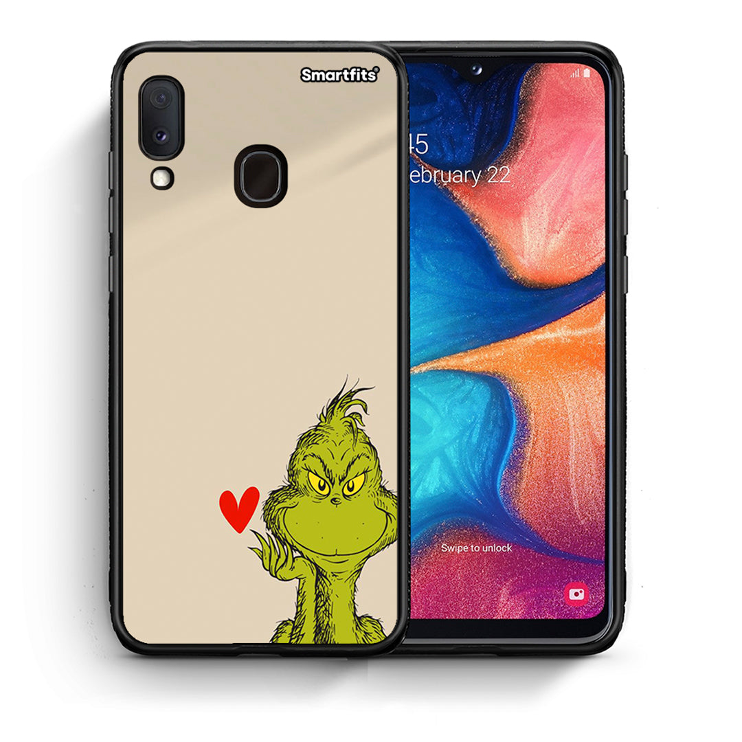 Θήκη Samsung Galaxy M20 Xmas Grinch από τη Smartfits με σχέδιο στο πίσω μέρος και μαύρο περίβλημα | Samsung Galaxy M20 Xmas Grinch case with colorful back and black bezels