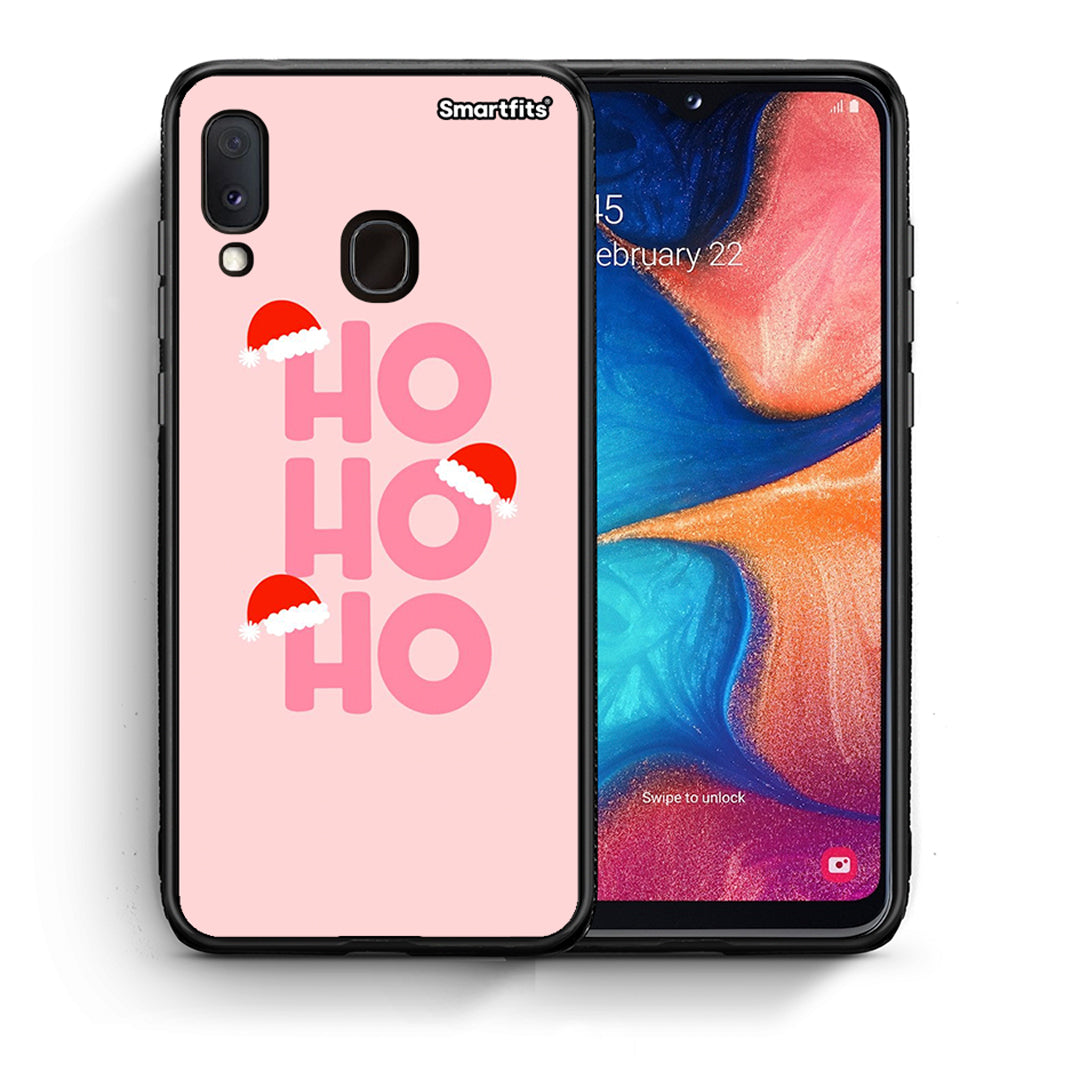 Θήκη Samsung Galaxy M20 Xmas Ho Ho Ho από τη Smartfits με σχέδιο στο πίσω μέρος και μαύρο περίβλημα | Samsung Galaxy M20 Xmas Ho Ho Ho case with colorful back and black bezels