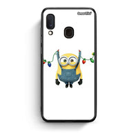 Thumbnail for Samsung Galaxy A30 Xmas Minion Lights θήκη από τη Smartfits με σχέδιο στο πίσω μέρος και μαύρο περίβλημα | Smartphone case with colorful back and black bezels by Smartfits