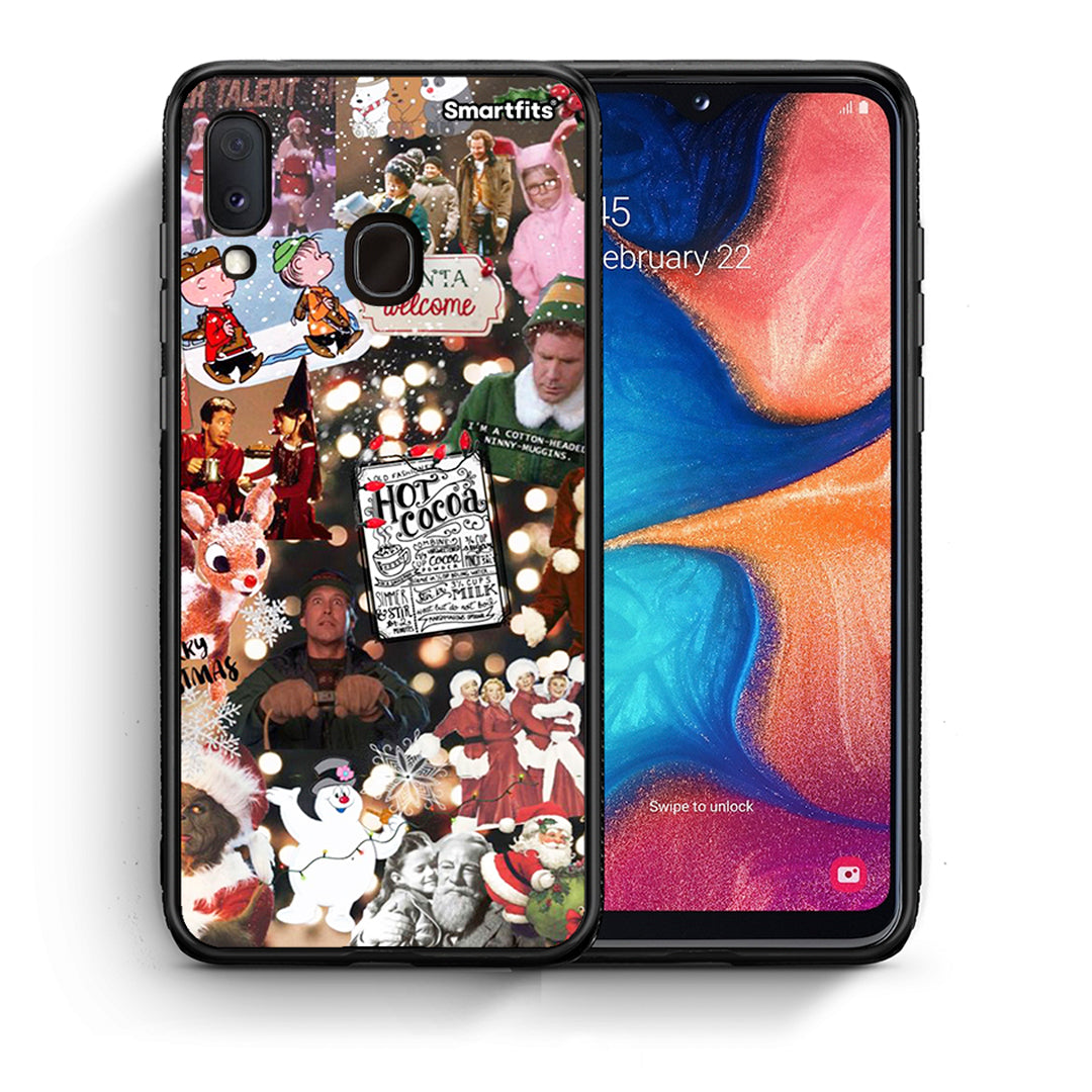 Θήκη Samsung Galaxy A30 Xmas Movies από τη Smartfits με σχέδιο στο πίσω μέρος και μαύρο περίβλημα | Samsung Galaxy A30 Xmas Movies case with colorful back and black bezels