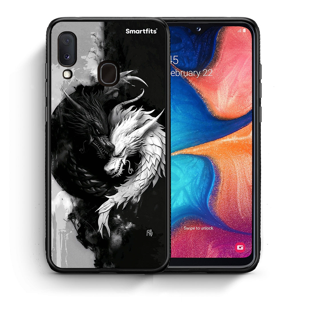 Θήκη Samsung Galaxy M20 Yin Yang από τη Smartfits με σχέδιο στο πίσω μέρος και μαύρο περίβλημα | Samsung Galaxy M20 Yin Yang case with colorful back and black bezels