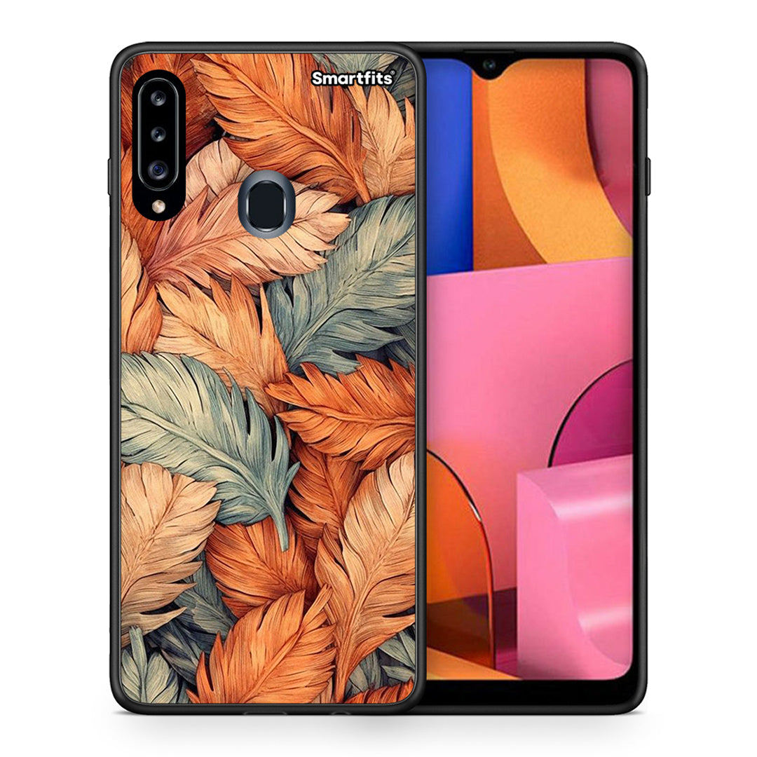 Θήκη Samsung Galaxy A20s Autumn Leaves από τη Smartfits με σχέδιο στο πίσω μέρος και μαύρο περίβλημα | Samsung Galaxy A20s Autumn Leaves case with colorful back and black bezels