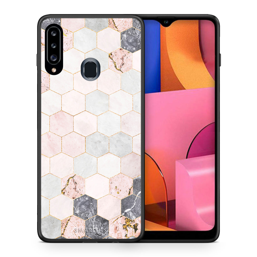 Marble Hexagon Pink - Samsung Galaxy A20s case