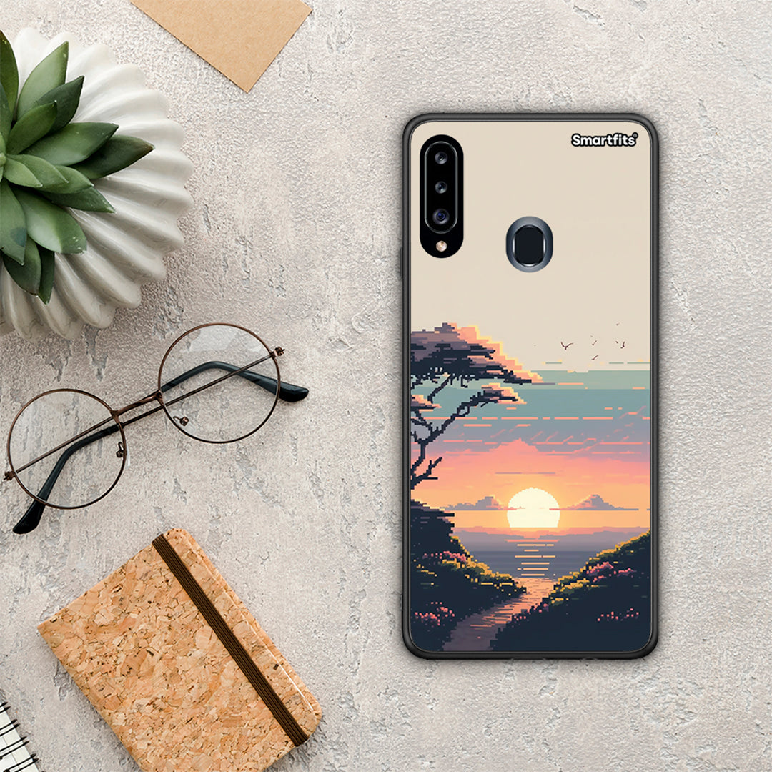 Pixel Sunset - Samsung Galaxy A20s case