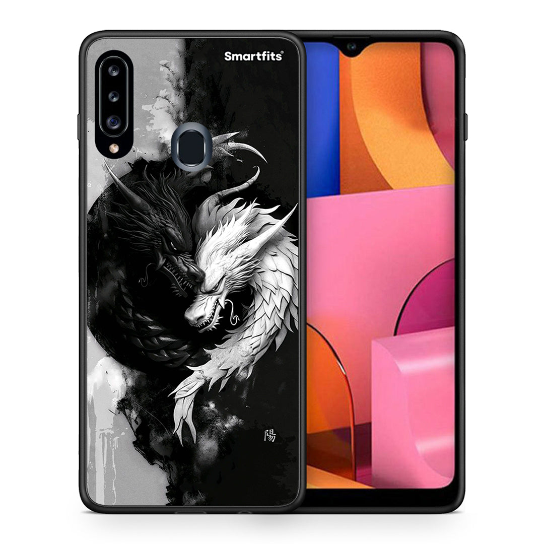 Θήκη Samsung Galaxy A20s Yin Yang από τη Smartfits με σχέδιο στο πίσω μέρος και μαύρο περίβλημα | Samsung Galaxy A20s Yin Yang case with colorful back and black bezels