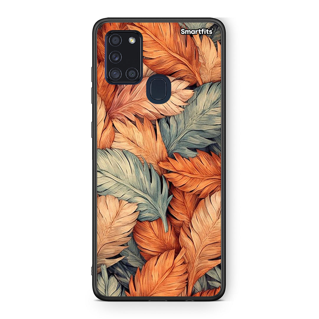 Samsung A21s Autumn Leaves Θήκη από τη Smartfits με σχέδιο στο πίσω μέρος και μαύρο περίβλημα | Smartphone case with colorful back and black bezels by Smartfits