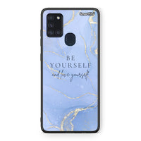 Thumbnail for Samsung A21s Be Yourself θήκη από τη Smartfits με σχέδιο στο πίσω μέρος και μαύρο περίβλημα | Smartphone case with colorful back and black bezels by Smartfits