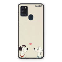 Thumbnail for Samsung A21s Dalmatians Love θήκη από τη Smartfits με σχέδιο στο πίσω μέρος και μαύρο περίβλημα | Smartphone case with colorful back and black bezels by Smartfits