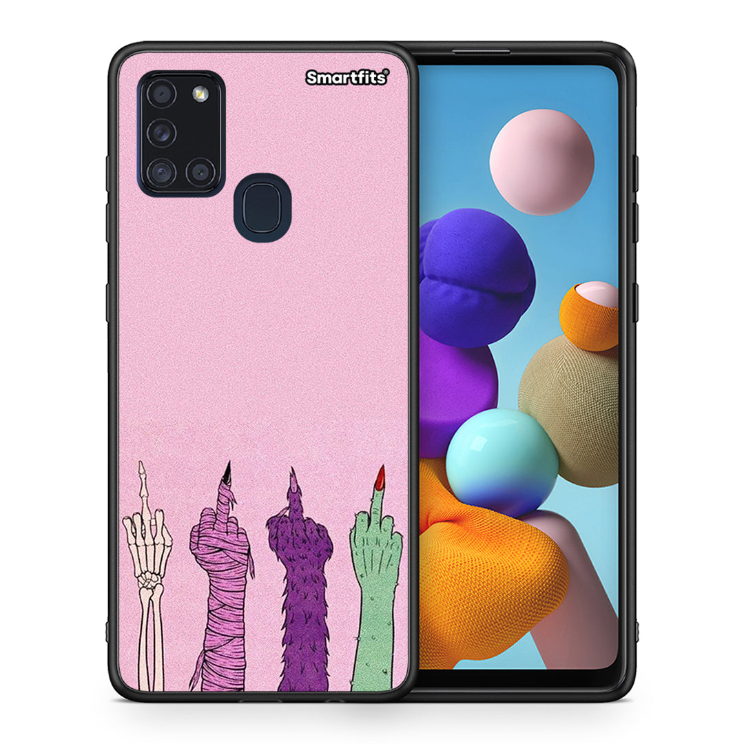 Θήκη Samsung A21s Halloween Be A Lady από τη Smartfits με σχέδιο στο πίσω μέρος και μαύρο περίβλημα | Samsung A21s Halloween Be A Lady case with colorful back and black bezels