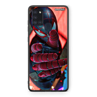 Thumbnail for Samsung A21s Spider Hand Θήκη από τη Smartfits με σχέδιο στο πίσω μέρος και μαύρο περίβλημα | Smartphone case with colorful back and black bezels by Smartfits